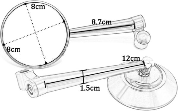 Motorcycle Side Mirrors Rear View Mirror - Image 5